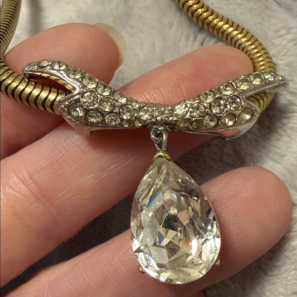 Antique D'orlan 10ct sliding tear drop 22k gold necklace - Picture 6 of 7
